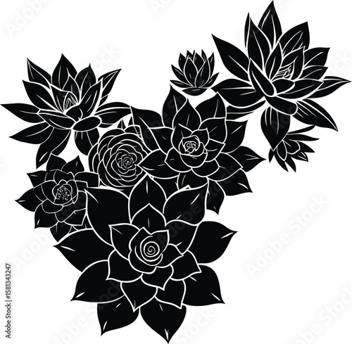 Corner Burst Of Blooming Succulents