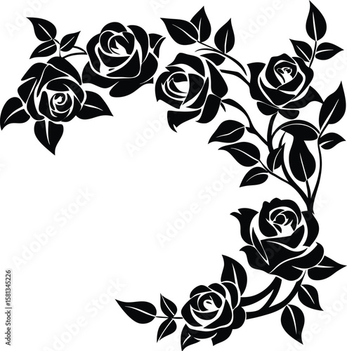 Corner Shape Made Of Twisting Rose Branches