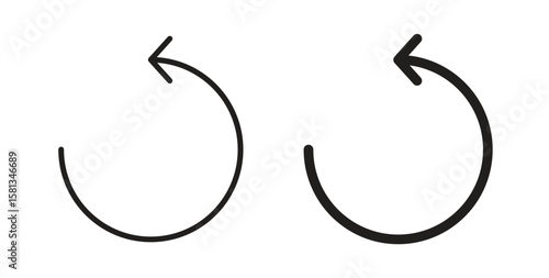 Undo icon. Vector illustration, flat and stroke