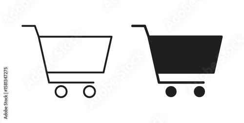 Shopping icon. Vector illustration, flat and stroke