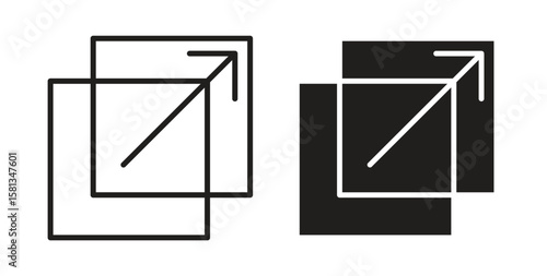 Resize icon. Vector illustration, flat and stroke