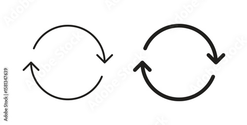 Refresh icon. Vector illustration, flat and stroke