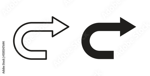 Redo icon. Vector illustration, flat and stroke