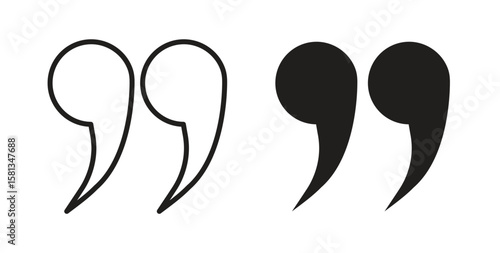 Quote right icon. Vector illustration, flat and stroke