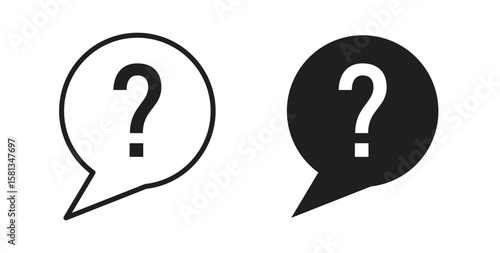 Question icon. Vector illustration, flat and stroke