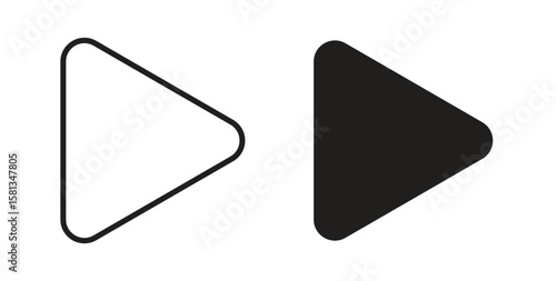 Play icon. Vector illustration, flat and stroke