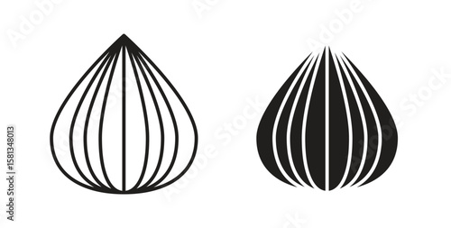 Onion icon. Vector illustration, flat and stroke