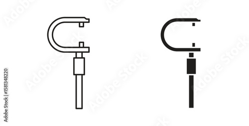 Micrometer icon. Vector illustration, flat and stroke