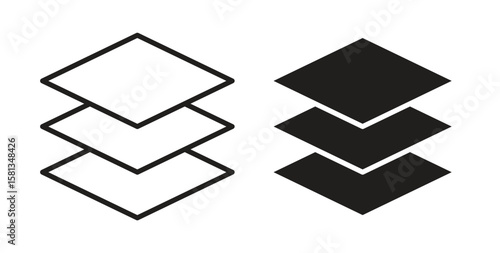 Layers icon. Vector illustration, flat and stroke