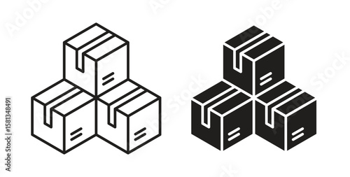 Inventory icon. Vector illustration, flat and stroke
