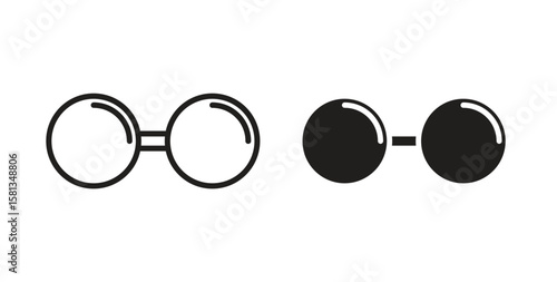 Glasses icon. Vector illustration, flat and stroke