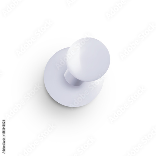 Top view of a White office pushpin isolated on transparent background PNG