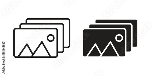 Gallery icon. Vector illustration, flat and stroke