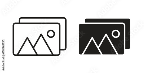 Gallery icon. Vector illustration, flat and stroke