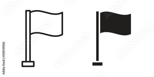 Flag icon. Vector illustration, flat and stroke