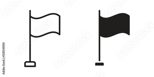 Flag icon. Vector illustration, flat and stroke