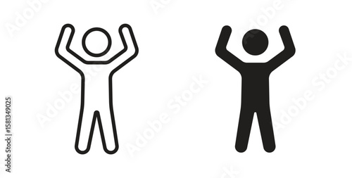 Fitness exercise icon. Vector illustration, flat and stroke