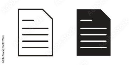 File icon. Vector illustration, flat and stroke