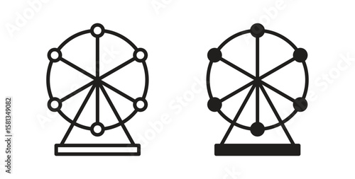 Ferris wheel icon. Vector illustration, flat and stroke