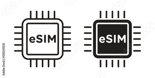 ESIM icon. Vector illustration, flat and stroke