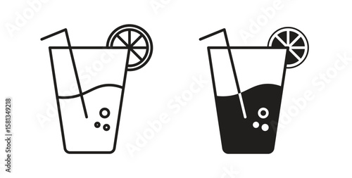 Drink icon. Vector illustration, flat and stroke