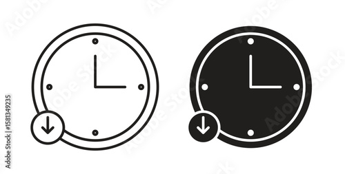 Down time icon. Vector illustration, flat and stroke