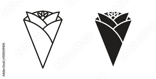 Crepe icon. Vector illustration, flat and stroke