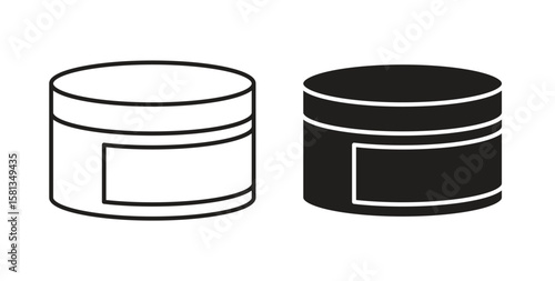 Cream icon. Vector illustration, flat and stroke