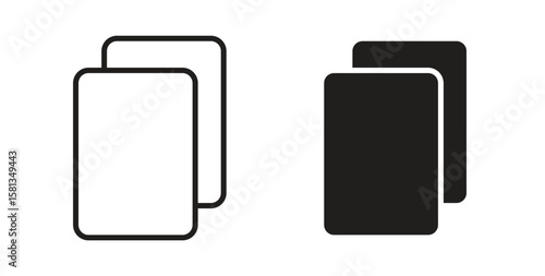 Copy icon. Vector illustration, flat and stroke