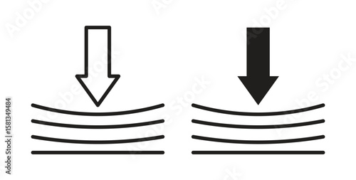 Compress icon. Vector illustration, flat and stroke