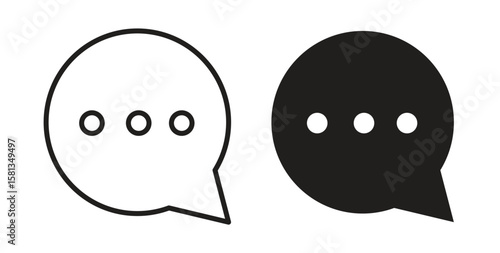 Comment icon. Vector illustration, flat and stroke