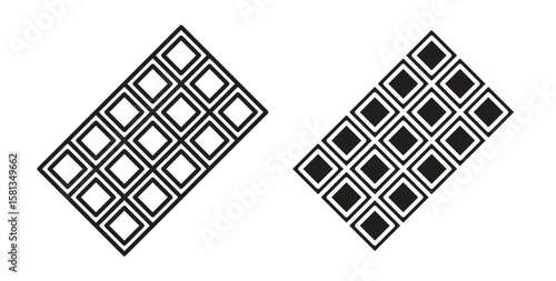 Chocolate icon. Vector illustration, flat and stroke