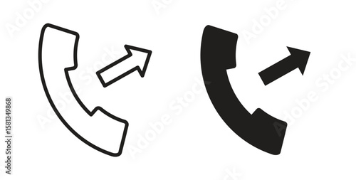 Call outgoing icon. Vector illustration, flat and stroke