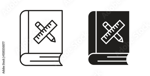 Brand guidelines icon. Vector illustration, flat and stroke