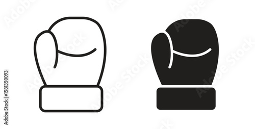 Boxing glove icon. Vector illustration, flat and stroke