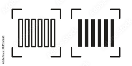 Barcode read icon. Vector illustration, flat and stroke