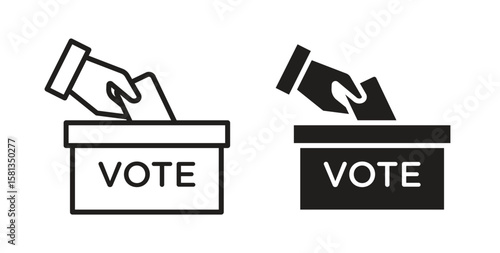 Ballot icon. Vector illustration, flat and stroke