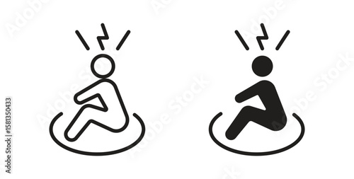 Anxiety or stress icon. Vector illustration, flat and stroke