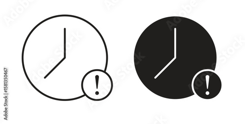 Alarm exclamation icon. Vector illustration, flat and stroke