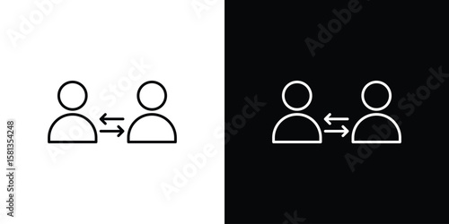 Photos Mediator icon pack with black and white editable stroke lines for graphic design