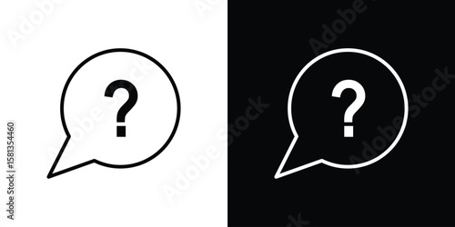 Fotografía Interrogation icon pack with black and white editable stroke lines for graphic d