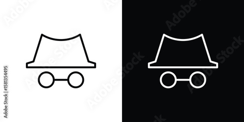 Tableau sur toile Incognito icon pack with black and white editable stroke lines for graphic desig