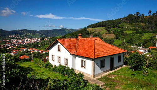 Wallpaper Mural Picturesque white house on a hill overlooking a valley Torontodigital.ca