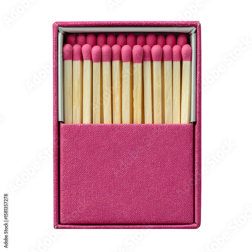 Pink Matchbox Mockup with Matches on Pink Background --s 250