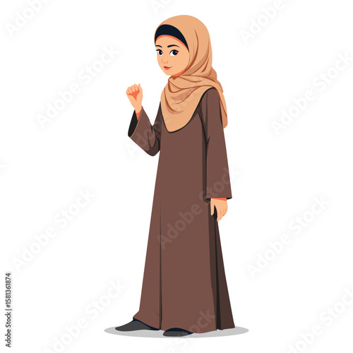 islamic girl vector cartoon draw