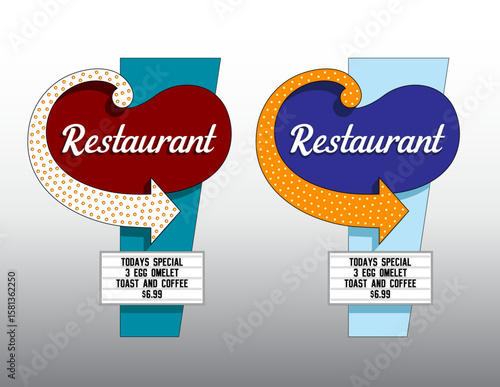 Restaurant Sign Shape Vector