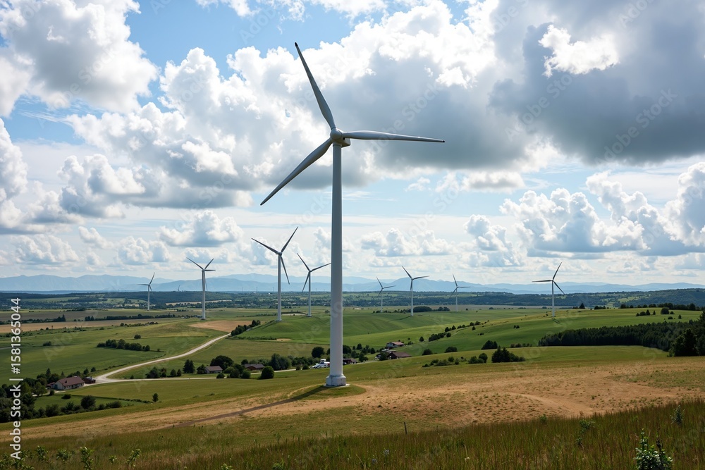 Fototapeta premium Renewable Energy Wind Farm 