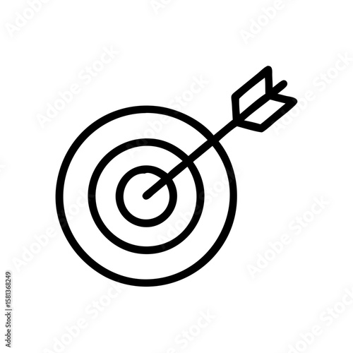 Arrow hitting bullseye in minimal target icon