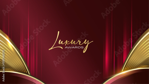 Red and Gold Premium Background. Innovative Flyer Premium Luxury Template. Cool Concept Design. Glorious Celebratory Template for Movie and Show. Luxurious Wedding Design. Gala Night.