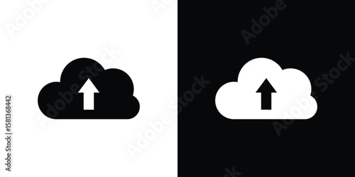 Cloud upload icon. vector graphics pack.